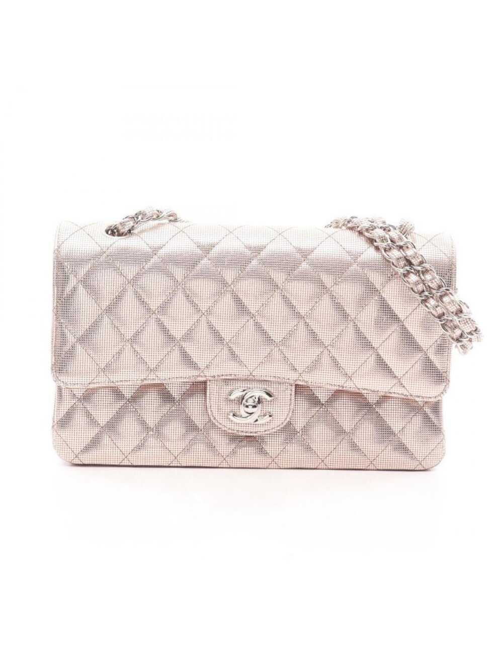 Chanel Shoulder Bag Quilted Double Flap Rose Gold Leather Chain